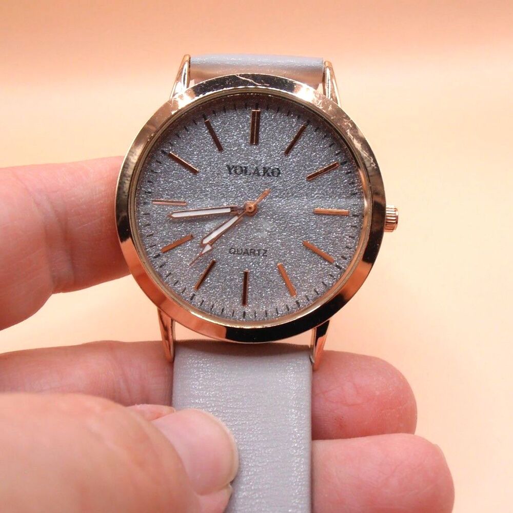 🟢Yolako Women's Quartz Leather Watch Lavender w/ Rose Gold accent & Silver Face